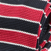 Navy & Light Red Striped Knit Tie - Tie Doctor